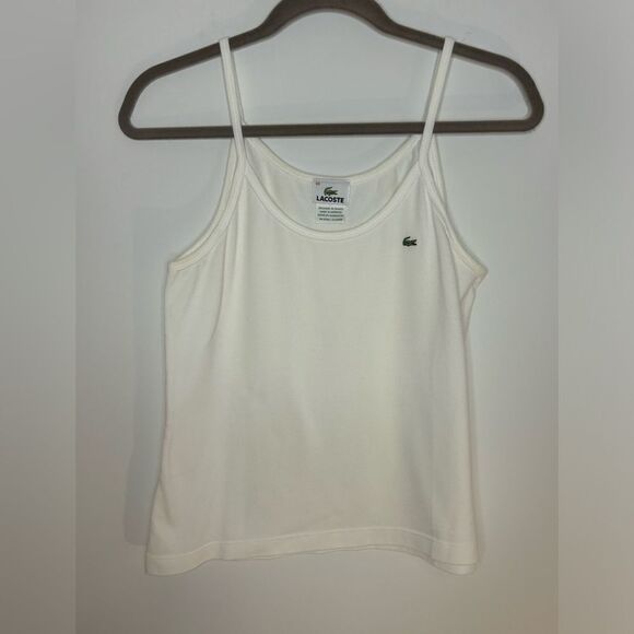 Lacoste vintage Y2K EUC white tank top Size 44 - Picture 1 of 5